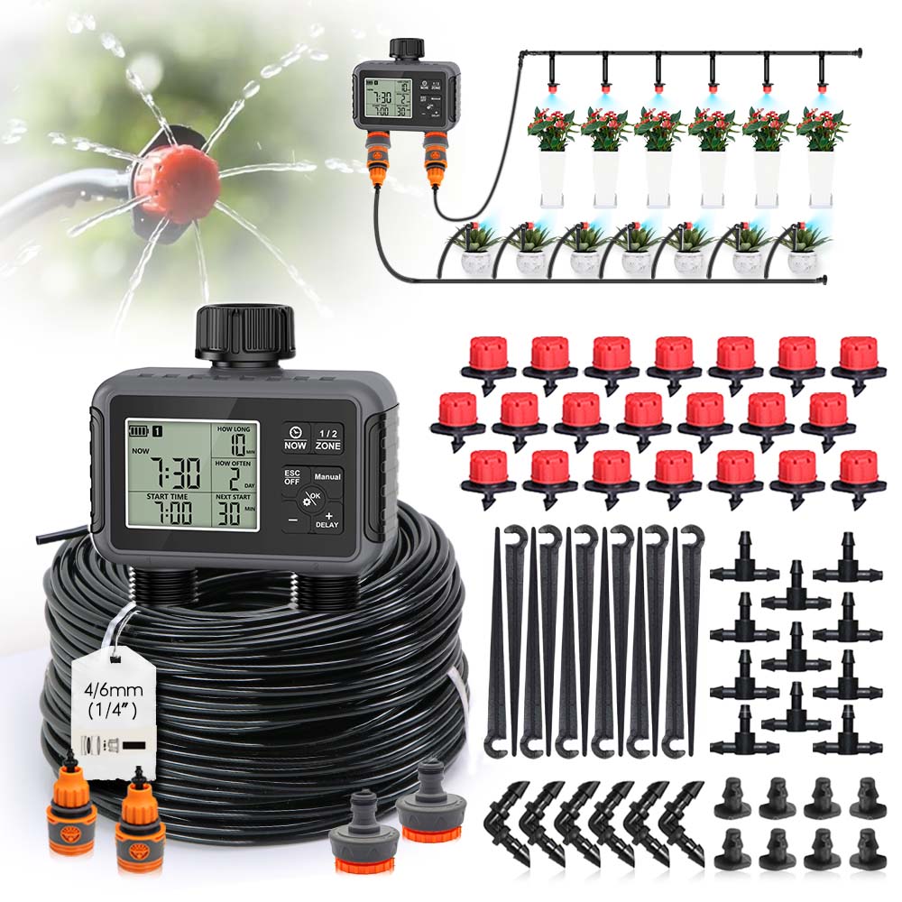 Smart Garden Irrigation System - Dwuzonowy, niezależny wyświetlacz LCD, inteligentny program
